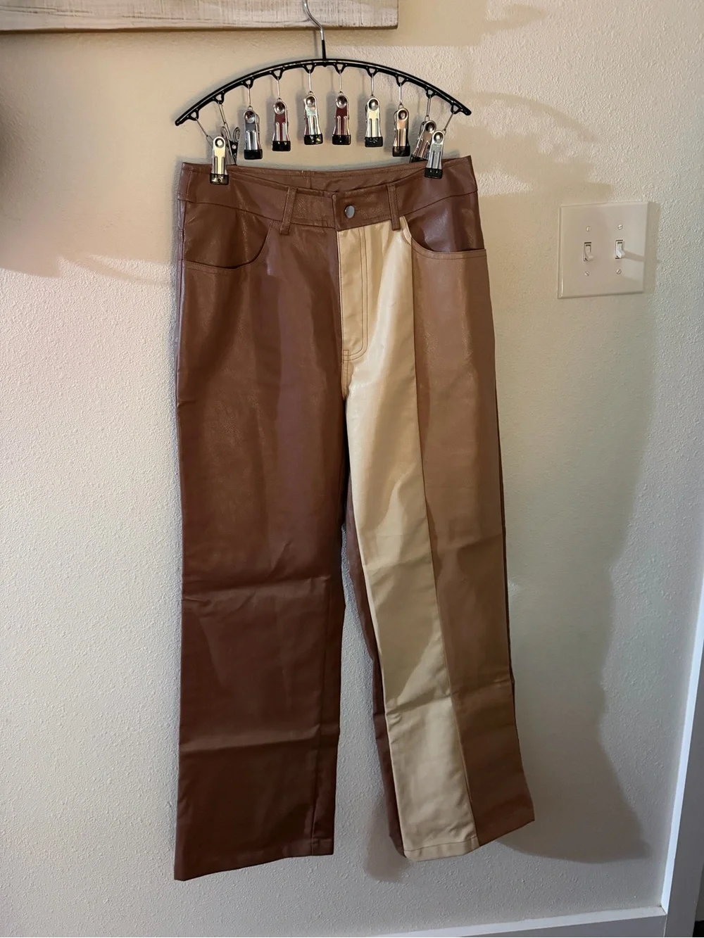 Bailey Rose Colorblock Faux Leather Pants M Y2K *See Condition Note*